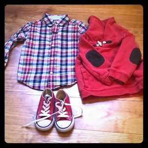 Janie and jack shirt 18-24 converse shoes size 7